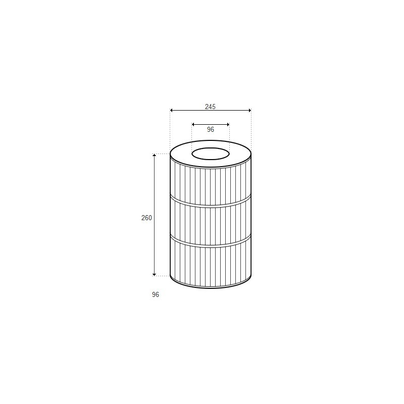 Cartouche de filtration pour filtre Terra 50 - D245/H260 - Past50 (ASTRAL) - 19785