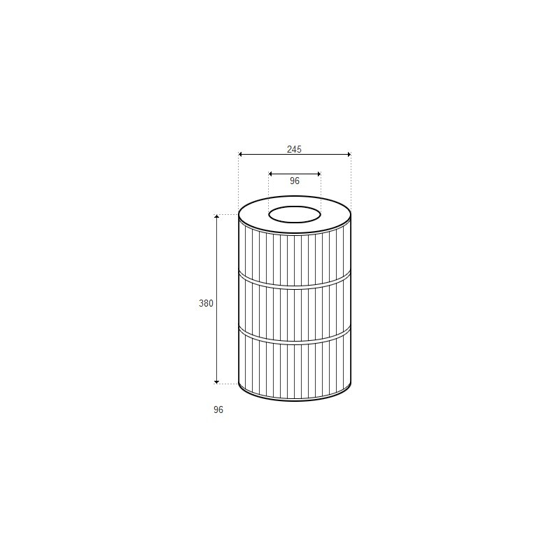 Cartouche de filtration pour filtre Terra 75 - D245/H380 - (ASTRAL) - 19786