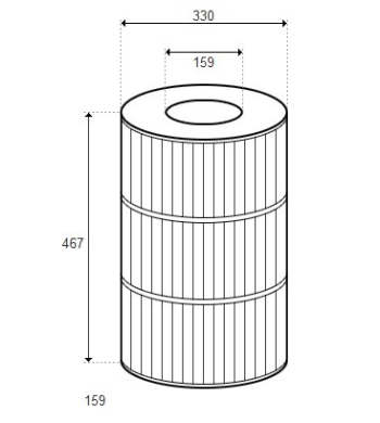 Cartouche 9.3m² pour Filtre PLM100 SYSTEM 2 (STA-RITE)
