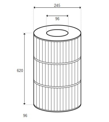 Cartouche de filtration pour filtre Terra 150 - D245/H620 - Past150 (ASTRAL)