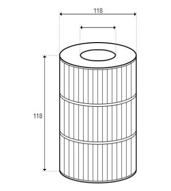 Cartouche 4 5/8 X 4 5/8, TSC D118/H118 -SUR STOCK- Unicel C-4CH-19 Pleatco PTL18 (RAINBOW) - H-RAF173373