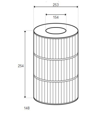 Cartouche JACUZZI CFR 50 - Pleatco PJ50-4 - D253/H254 (RAINBOW) 