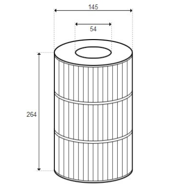 Cartouche JACUZZI WHIRLPOOL 50 , C/TOP - D145/H264 (RAINBOW) - H-RAF173416