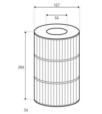 Cartouche SKIM FILTER 30, C/TOP - D126/H264 (RAINBOW)