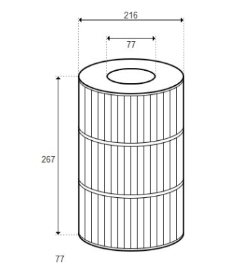 Cartouche Filtrante Watkins 65 D216/H267 - Remplace H-RAF173485 (PLEATCO) - PWK45N