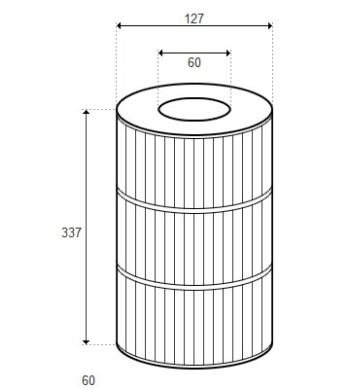 Cartouche JACUZZI CFR 25 - D127/H339 - PJ25-IN (RAINBOW)