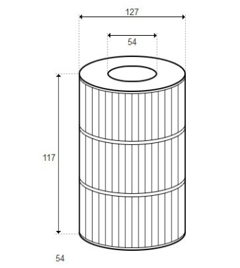 Cartouche Dynamic Series IV - Model DSF 35, Waterway - D127/H117 (PLEATCO) 