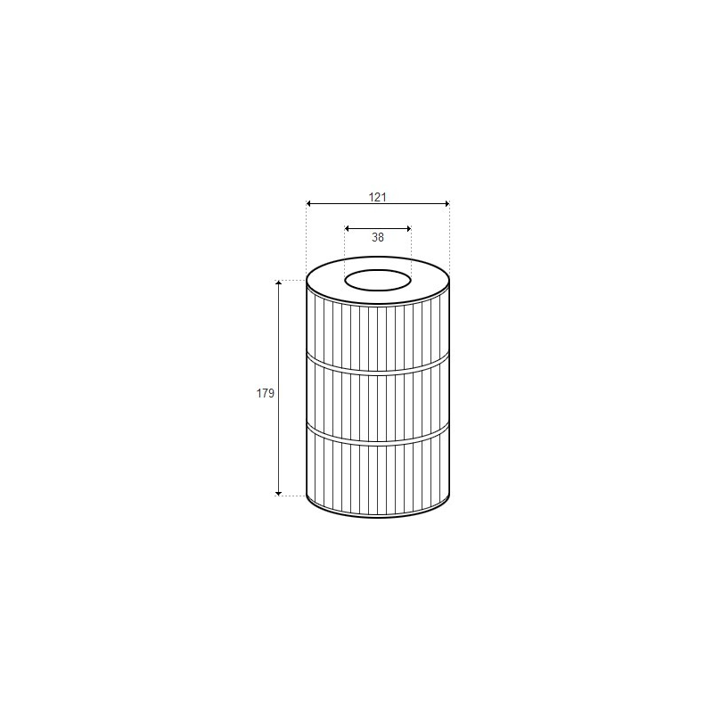 Cartouche FUTURA Spa (Strong Industries) - D121/H179/48 Poignée/Vis - (PLEATCO) - PSANT20