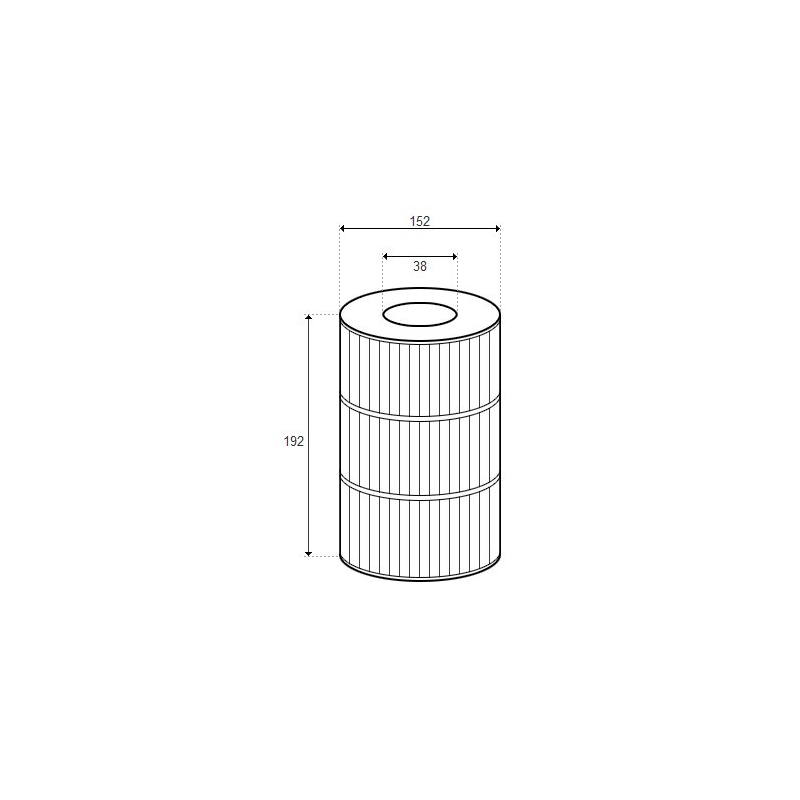 Cartouche Waterway Front Access Skimmer/Spa Astral Niagara/Pandora 205x152/38 4.65 m²adaptateur vissé PAD3L (PLEATCO) - PWW50P3