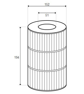 Cartouche NEW ARTESIAN 6'' D Spa - D152/H194  (PLEATCO) - PAS40-F2M