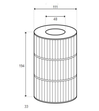 Cartouche VITA Spa Circulation Antimicrobien - D111/H194/33/48 (PLEATCO) 