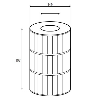 Cartouche ELITE Spas - D149/H197 - (PLEATCO) - PAS35P4