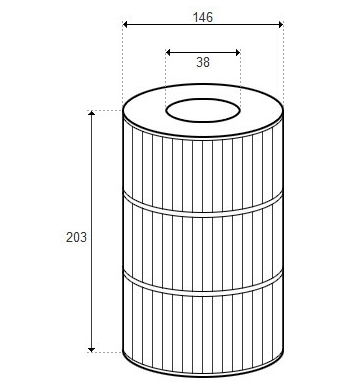 Cartouche Maax Spas of Canada 214x146 adaptateur 1 1/2'' SAE (PLEATCO)  - PMAX50P3