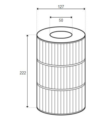 Cartouche KIWI Pools Spa International, 25SF - D127/H222 (PLEATCO)