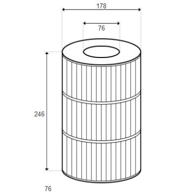 Cartouche American Commander 35, Swimquip, Premier - D178/H246/76 136g/M² - (PLEATCO) 