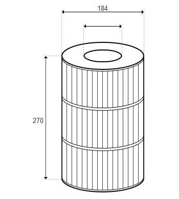 Cartouche Dimension One 75 - D184/H270 - (PLEATCO) - PDO75-2000