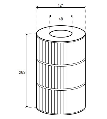 Cartouche Saratoga Spas circulation pump sans adaptateur 289x121/48 Mm - (Pleatco) (WATERWAY) 