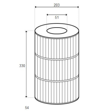 Cartouche Coleman Spas 75 330x203/54 embout 2'' 102g/m² - (PLEATCO) - PCS75N