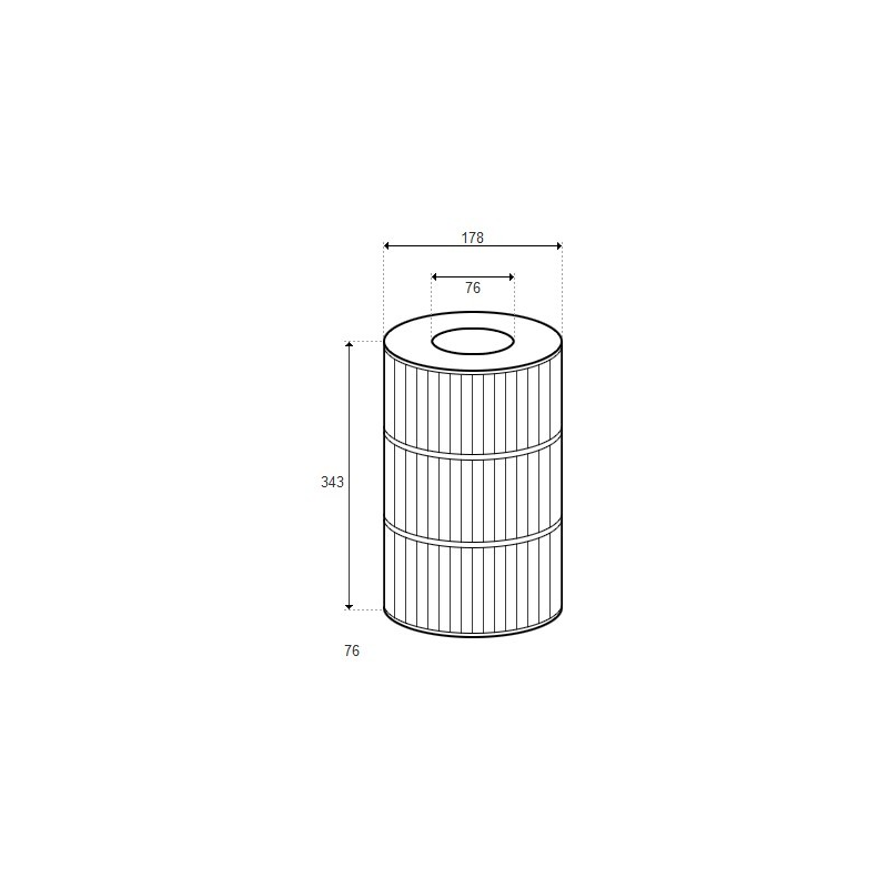 Cartouche Jacuzzi CE 40 H.343/Ø178 (PLEATCO) 