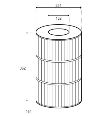 Cartouche Jacuzzi CFR/CFT 75 H.362/D.254 (PLEATCO)