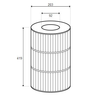 Cartouche CALDERA 100 - 419x203/92 - (Pleatco) (WATERWAY) 