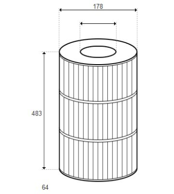 Cartouche Sundance Double End 90 - 483x178 (PLEATCO)