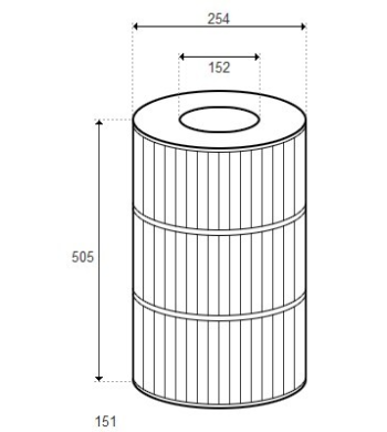 Cartouche Jacuzzi CFR/CFT 100 - D254/H505 (PLEATCO) - PJ100-4