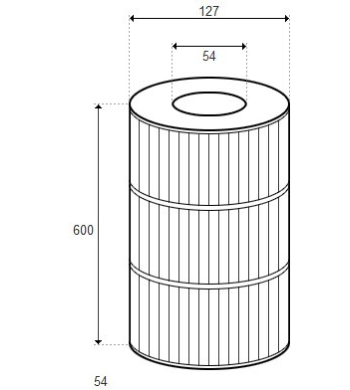 Cartouche Waterway 100, Cal Spas 600/54 x 127 - Média et âme renforcés (PLEATCO) - PCAL100