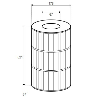 Cartouche Pentair / Pac Fab Seahorse 400 Stainless/Fiberglass Tank (PLEATCO)