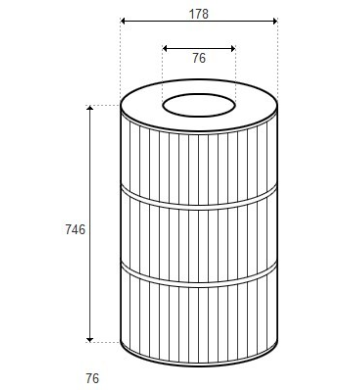 Cartouche American Commander 75, Premier - 746 x 178 x 76 - (PLEATCO) 