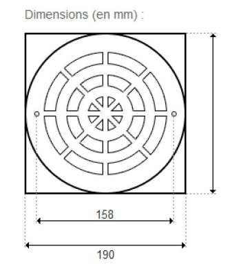 Grille (+ Vis) BDF 2'' - Inox Béton (ASTRALPOOL)