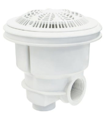 56382 - BONDE DE FOND NORM Avec grille anti vortex - modèle métrique blanc blanc ref 42294