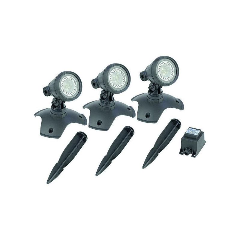 Kit 3 projecteurs LED LUNAQUA avec transformateur