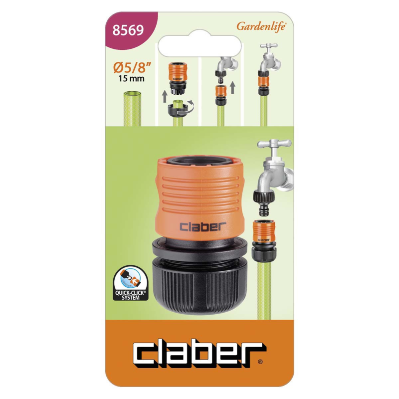 Coupleur rapide automatique 15 mm blister  - Claber