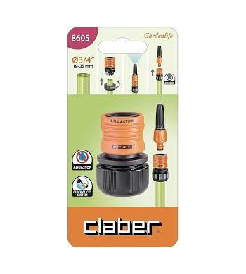 Coupleur automatique AQUASTOP 19 mm blister  - Claber