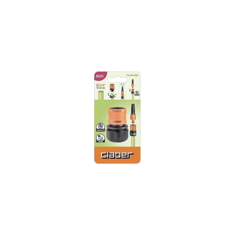 Coupleur automatique AQUASTOP 19 mm blister  - Claber