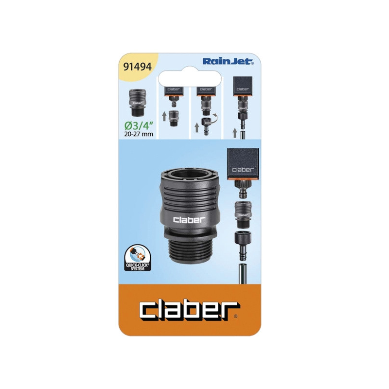 Raccord automatique fileté 3/4" blister  - Claber