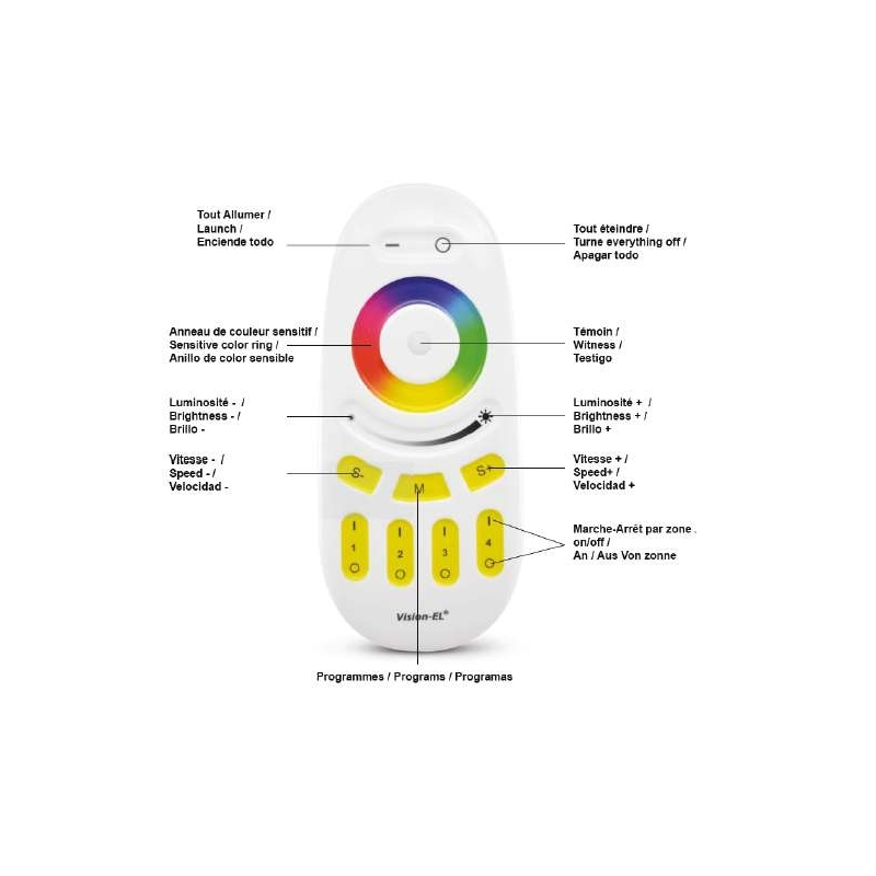 Télécommande éclairage et bassin 4 zones portée 20 m